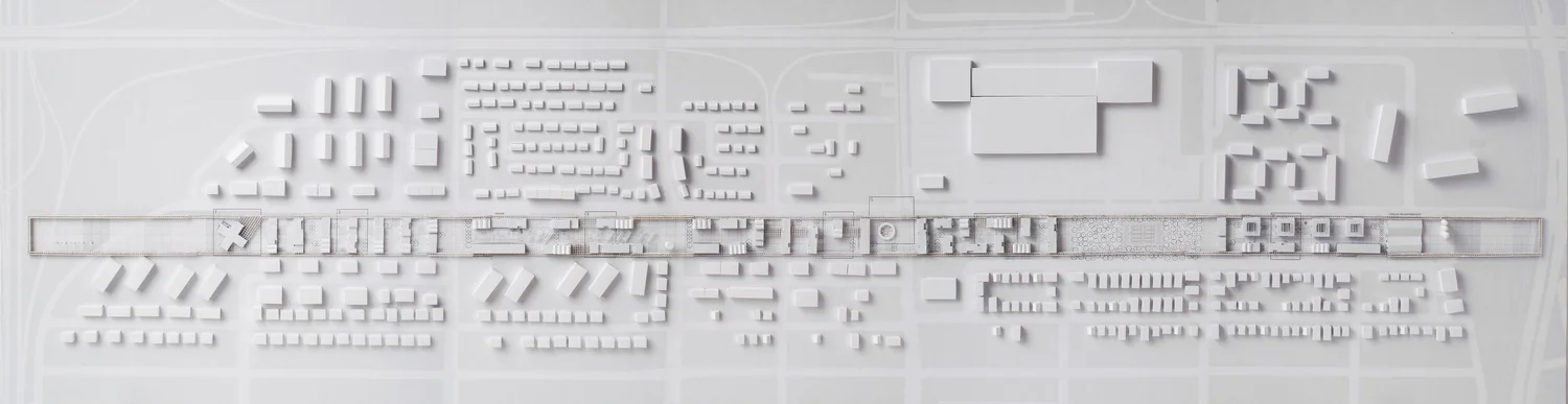 Grande maquette urbaine en papier et carton