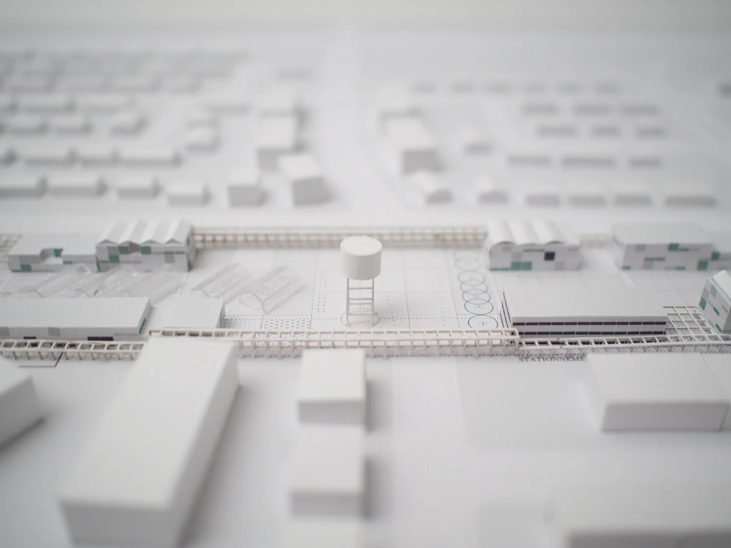 Détail de maquette urbaine — papier et carton