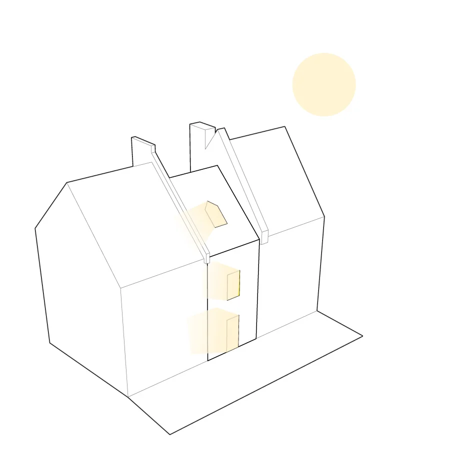 Diagramme jour — schématisation du patrimoine, lecture de la maison comme décor